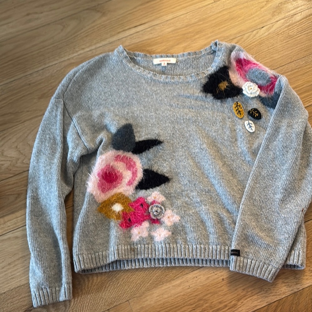 Catimini Sweater CM18075 Floral Gray Sweater